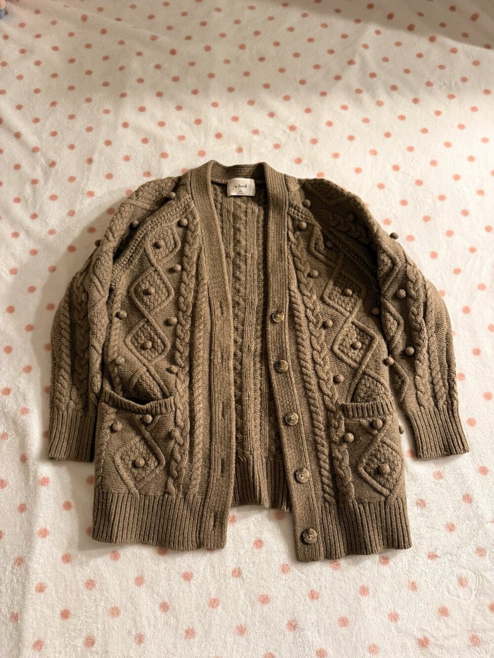 Aritzia Wilfred Alps Cardigan, Brown - Size XXS
